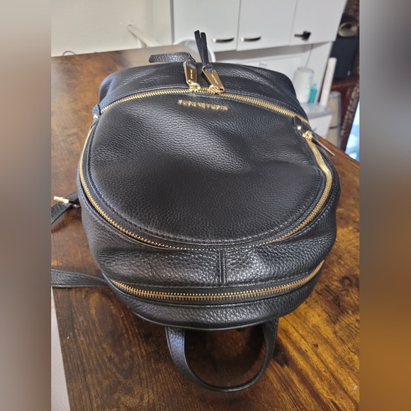 MICHAEL Michael Kors Rhea Zip Black Leather Medium size Backpack. - Picture 6 of 9